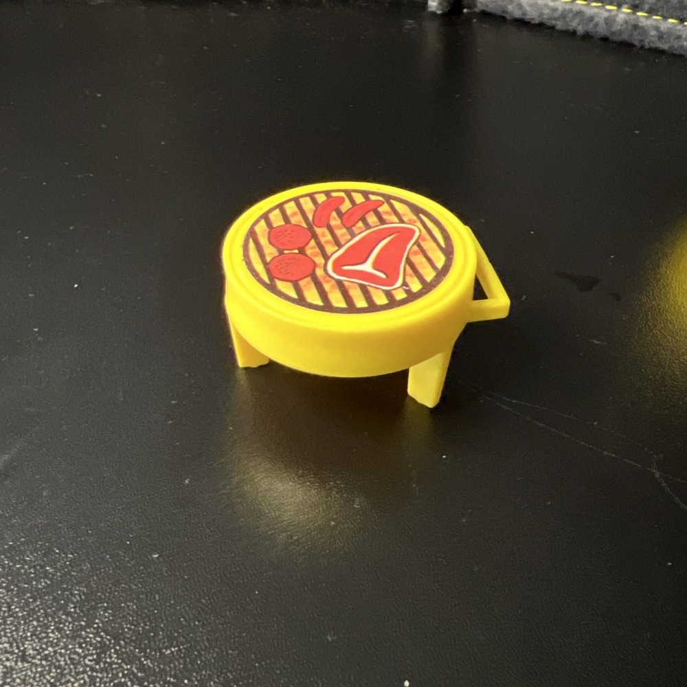 Vintage Fisher Price Little People Yellow BBQ Grill #492-3